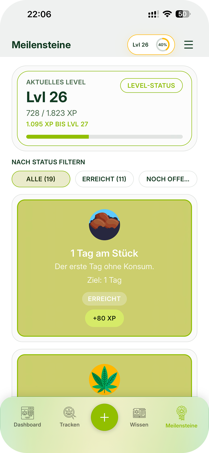 Hazeless Meilensteine